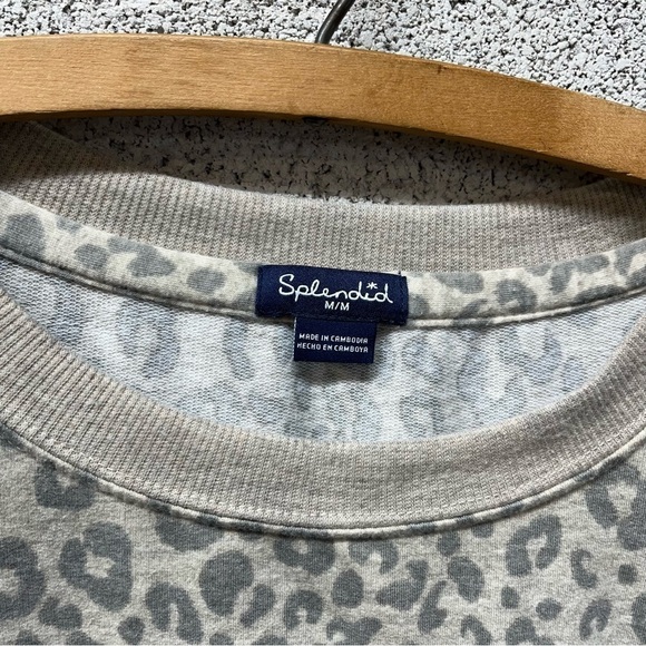 Splendid Grey Leopard Print Sweatshirt - Picture 3 of 6